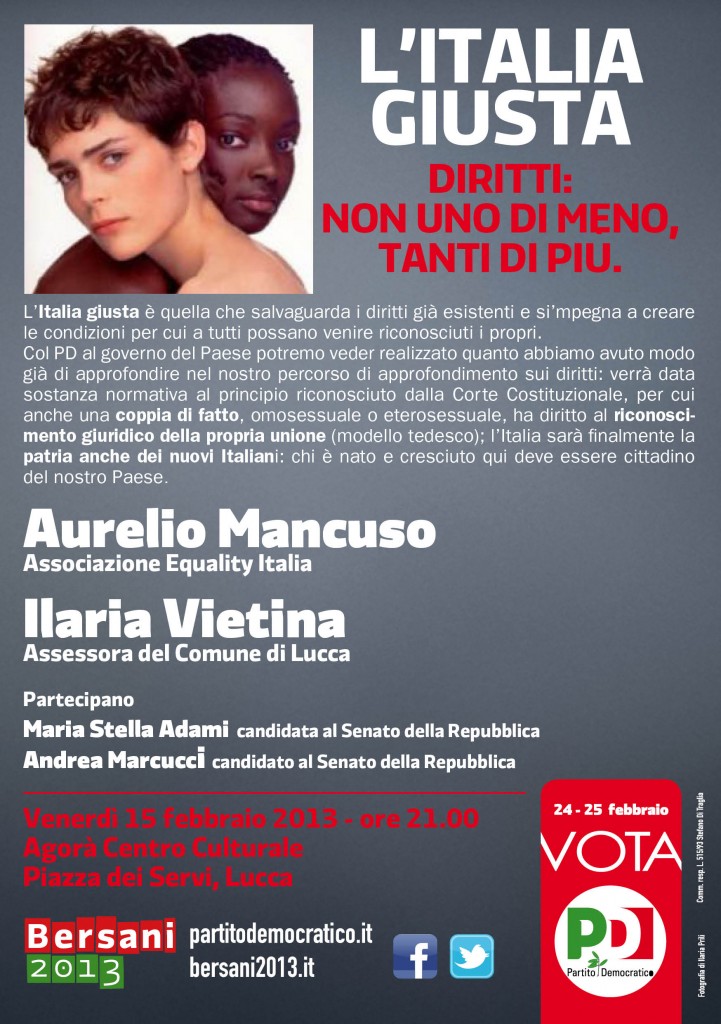 DIRITTI.NON UNO DI MENO, TANTI DI PIU'_venerdì 15 febbraio 2013