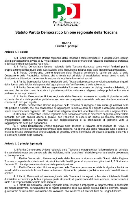 Scarica lo Statuto regionale (in vigore dal 7 febbraio 2026)